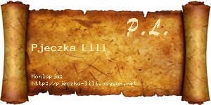 Pjeczka Lili névjegykártya